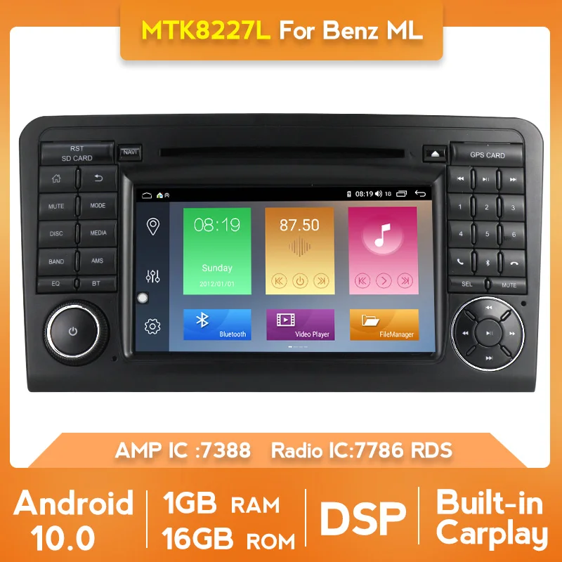 Car Multimedia DVD Player Android 10 GPS Navigation Stereo DSP For Mercedes Benz M-Class/GL-Class ML320/ML 350/W164 2005-2012 | Автомобили