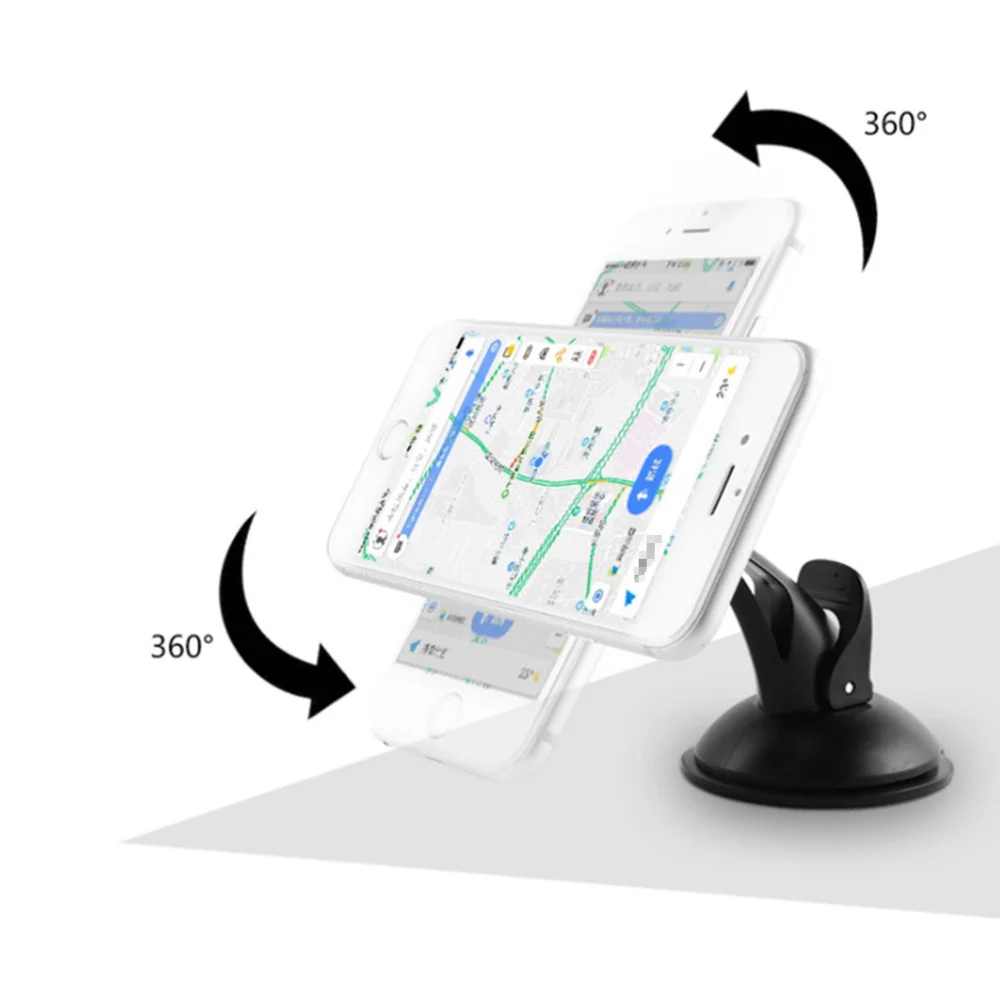 

360 Degree Rotable Vehicle Bracket Air Vent Magnetic Phone Holder Strong Suction Cup Phone Stand (Center Console Style Black)