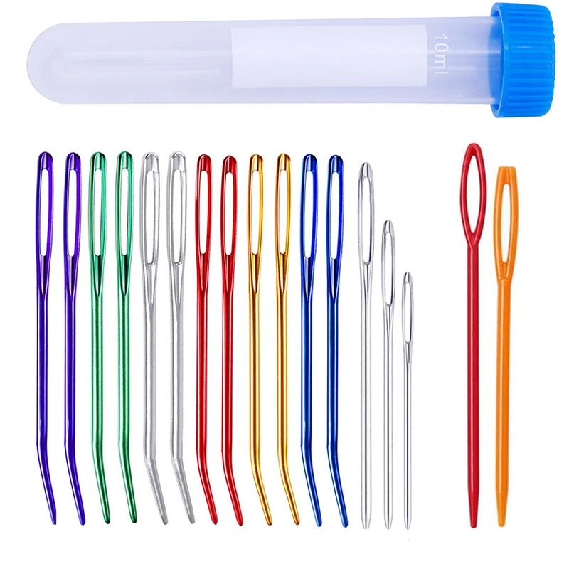 

Nonvor 17Pcs/Set Sewing Needles Household universal Plastic Yarn Large Eye Needles Blunt Yarn Sewing Set DIY Accessories