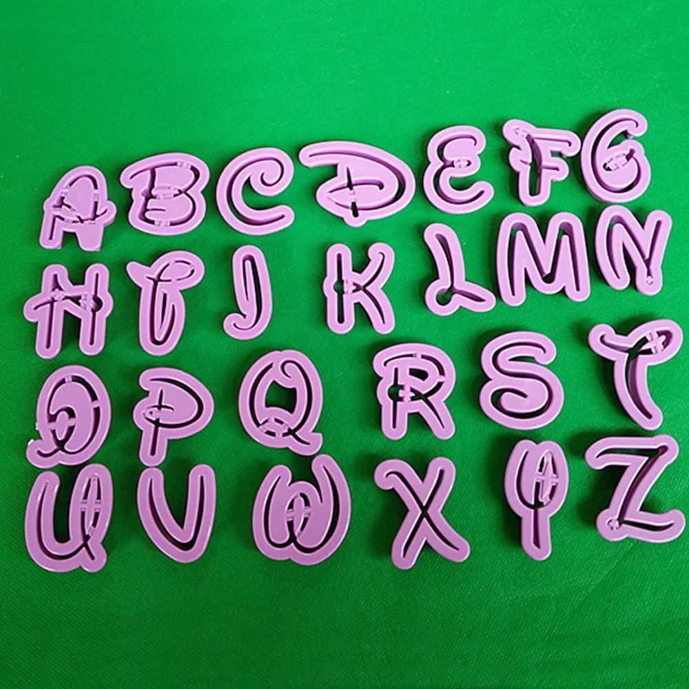 Форма алфавита 26 дюймов ремешок для писем штамп печенья с мастикой украшение