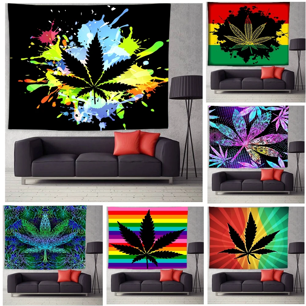 

Psychedelic Trippy Hippie Wall Tapestry Colorful Leaf Tapestry Wall Hanging Tapestries Wall Decor For Bedroom Aesthetic