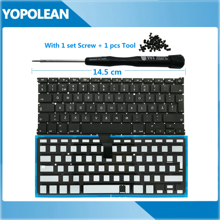 Новая шведская клавиатура с подсветкой для Macbook Air 13 &quotA1369 2011 A1466 2012 2013 2014 2015