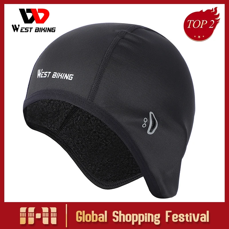 WEST BIKING Cycling Caps Winter Warm Fleece Hats Thermal Bicycle Cap Headwear Gorra Ciclismo Windproof Running Skiing Bike Caps