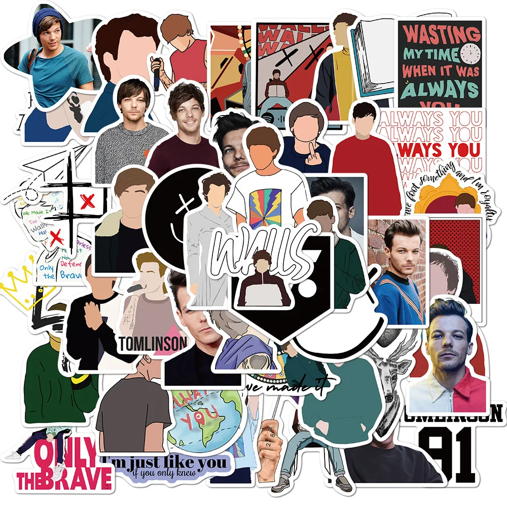 

10/30/50PCS Singer Louis Tomlinson Stickers Car Laptop PVC Guitar Backpack Pad Phone Waterproof Graffiti Decal Sticker Kid Toy