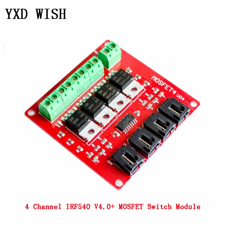 4 канальное Реле переключения MOSFET IRF540 V4.0 + модуль реле для Arduino плата постоянного