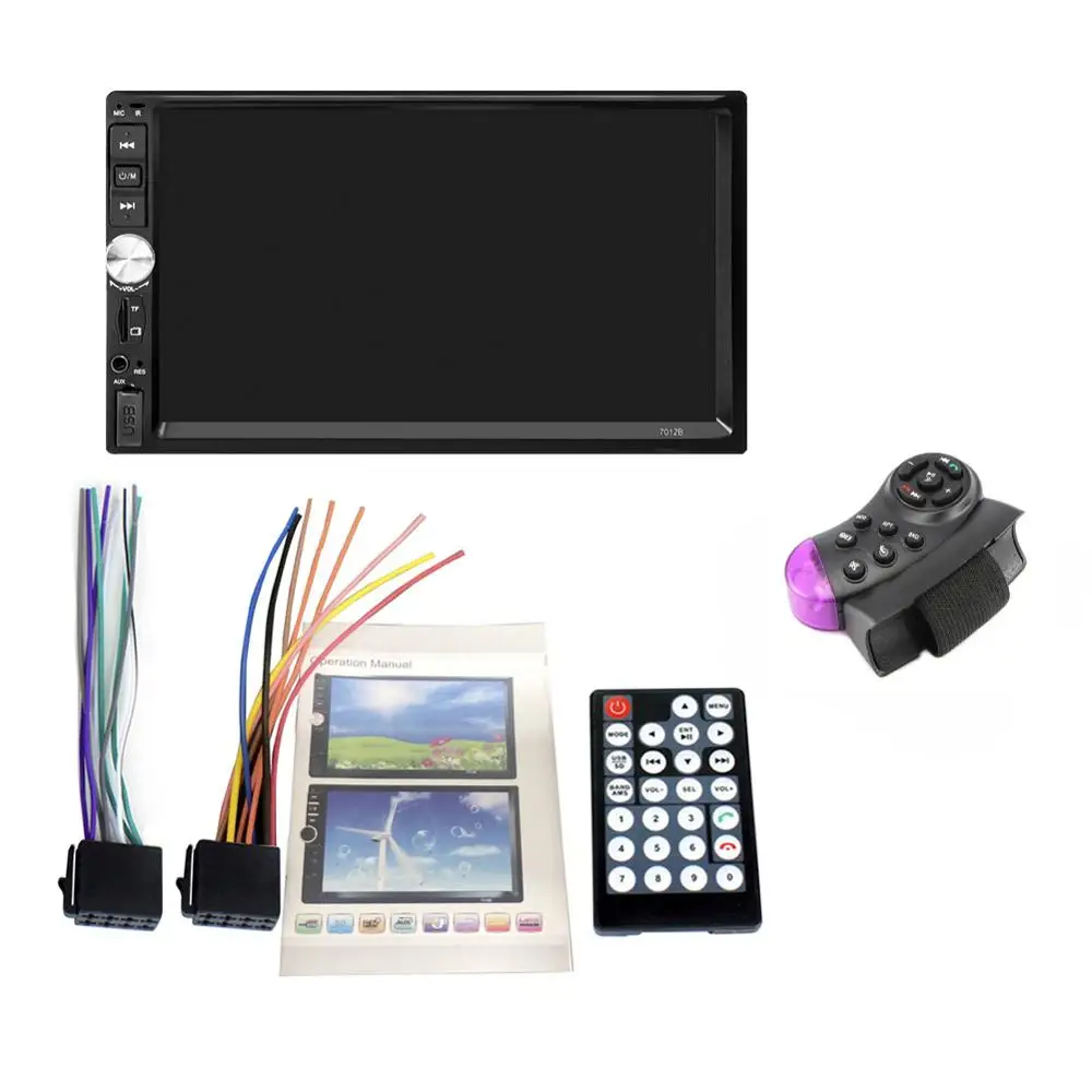 With control Radio 2 Din General Car Models 7'' LCD Touch Screen Car Radio Player Bluetooth Car Audio Support Rear View Camera 7012B - Цвет: With control