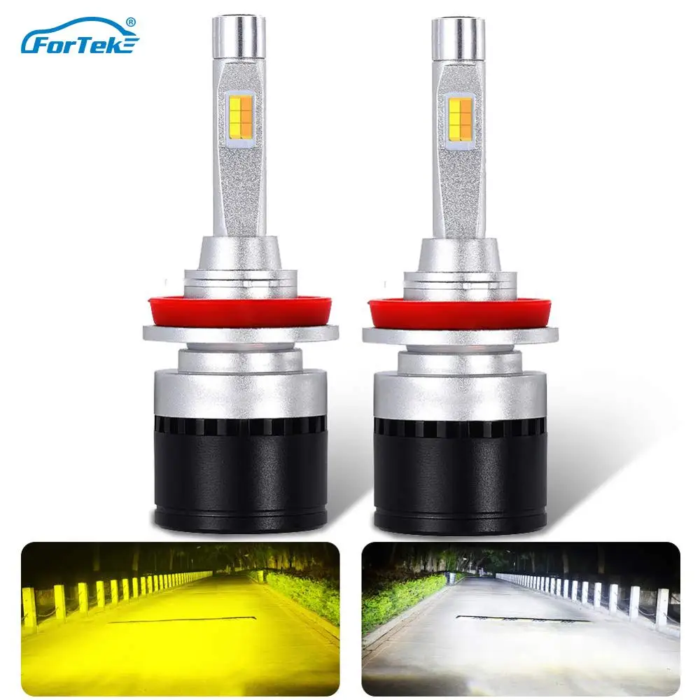 FORTEK Автомобильный светодиодный фары Dual Цвет высокое для ближнего и дальнего