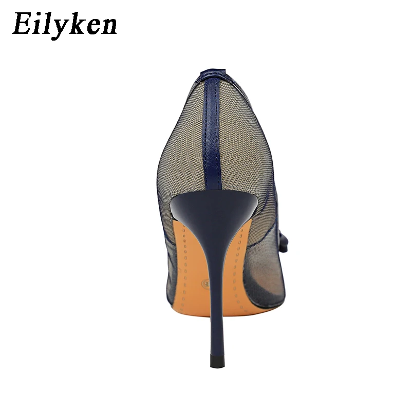 EilyKen/Новинка 2021 года Сезон весна осень Женские туфли лодочки из сетчатого