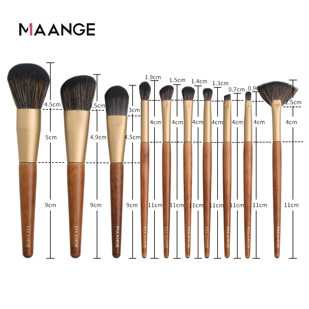 

Makeup brushes Pro 10pcs Makeup Brushes Set Natural Soft Hair Wood handle Powder Foundation Eyeshadow Make Up Cosmetic Brushes