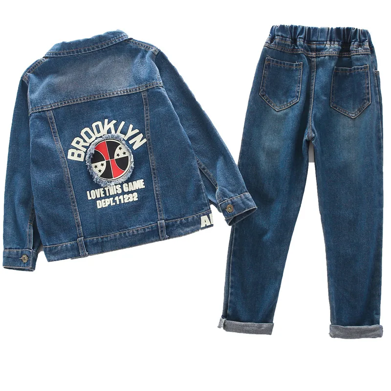 

Children's wear men's and women's suits autumn 2020 middle school children's long sleeve sports style spring and autumn denim