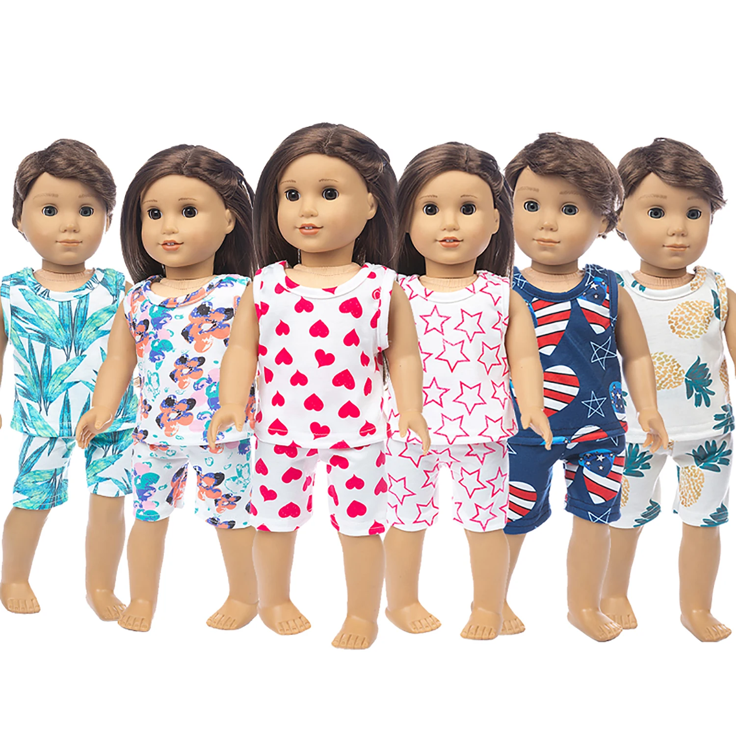 

Baby New Born Fit 18 inch 43cm Doll Clothes Accessories Red Star Five-Pointed Star Leaf Home Clothes For Baby Birthday Gift