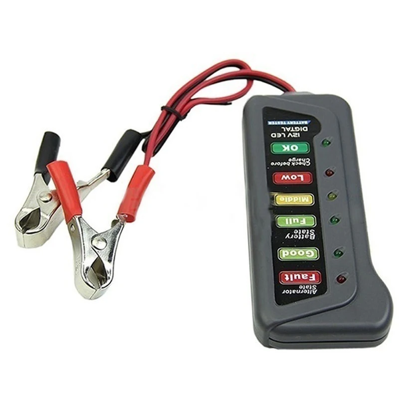 12V LED Digital Battery Tester Alternator with Two Clips For Car Motorcycle Trucks | Автомобили и мотоциклы