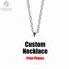 Ожерелье SOMESOOR из нержавеющей стали диаметром 70 см с персонализированной фотопечатью, Круглый Африканский деревянный кулон диаметром 6 см, подарки для женщин