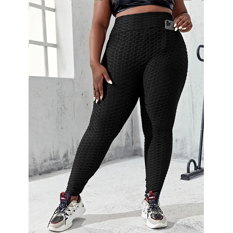 

XXXL Sexy Woman Pants Fitness Exercise High Waist Large Size Jacquard Joggers Women Yoga Bubble Leggings Women Tight Sports