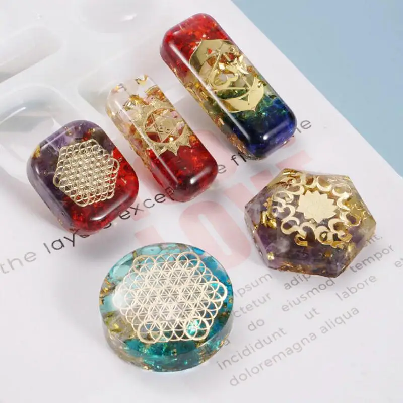 

DIY Crystal Epoxy Geometric Ornaments Jewelry Fillings Pendant Silicone Mold Accessory Charms Handmade Earring Mould Resin Craft