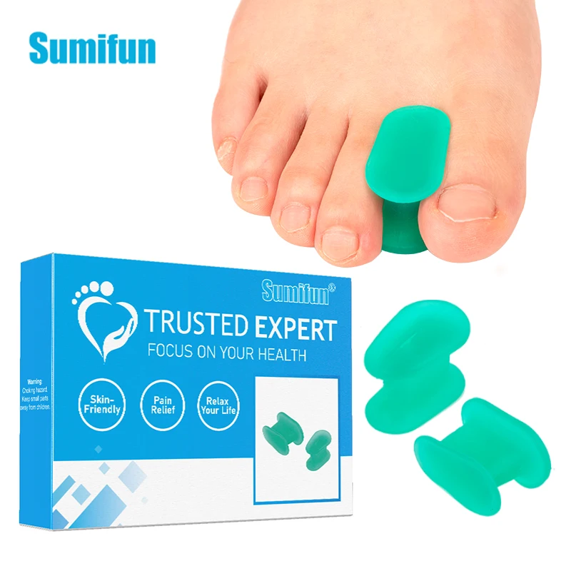 

1Set Sumifun Silicone Bunion Guard Foot Care Orthopedic Toe Separators Finger Toe Separator Correction Pad Foot Care Tool