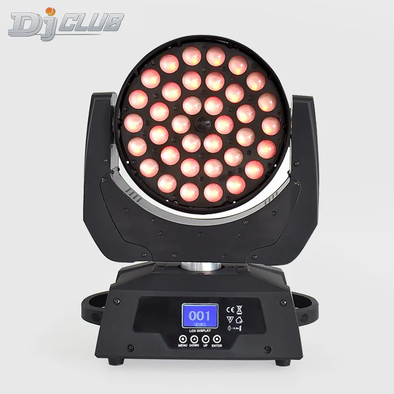 

Сценический прожектор ing Lyre с зумом, умываемая Вращающаяся головка 36X1 2 Вт, светодиодный вращающийся прожсветильник Тор RGBW, высококачествен...