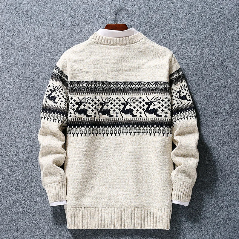 

Korean fashion knitwear men's loose oversized fat plus large casual Pullover Sweater Plush