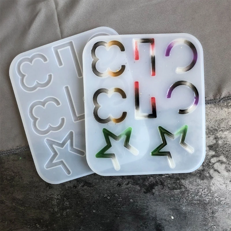 

Handmade Acrylic Cricle Star Hoop Earings Resin Molds Hoop Drop Earrings Epoxy Resin Molds Fashion Jewelry Making Tools E56A