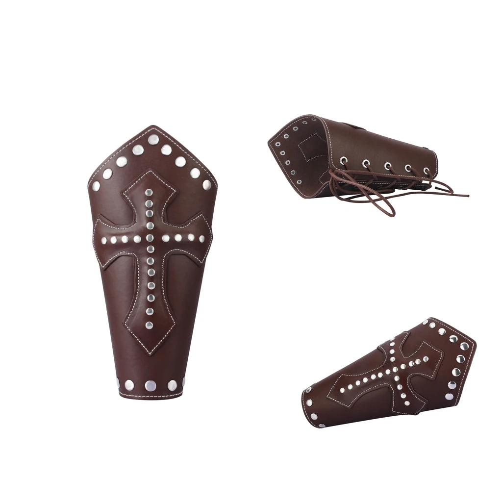 2X панк кофе кожаный браслет на запястье крест браслеты с заклепками подарок