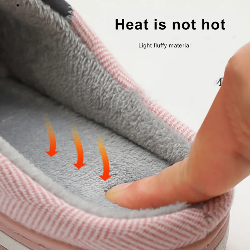 

Winter Warm Men's Slippers Solid Women Slippers For Home 2020 Non Slip Shoes Indoor Soft Soles Stripe House Slippers