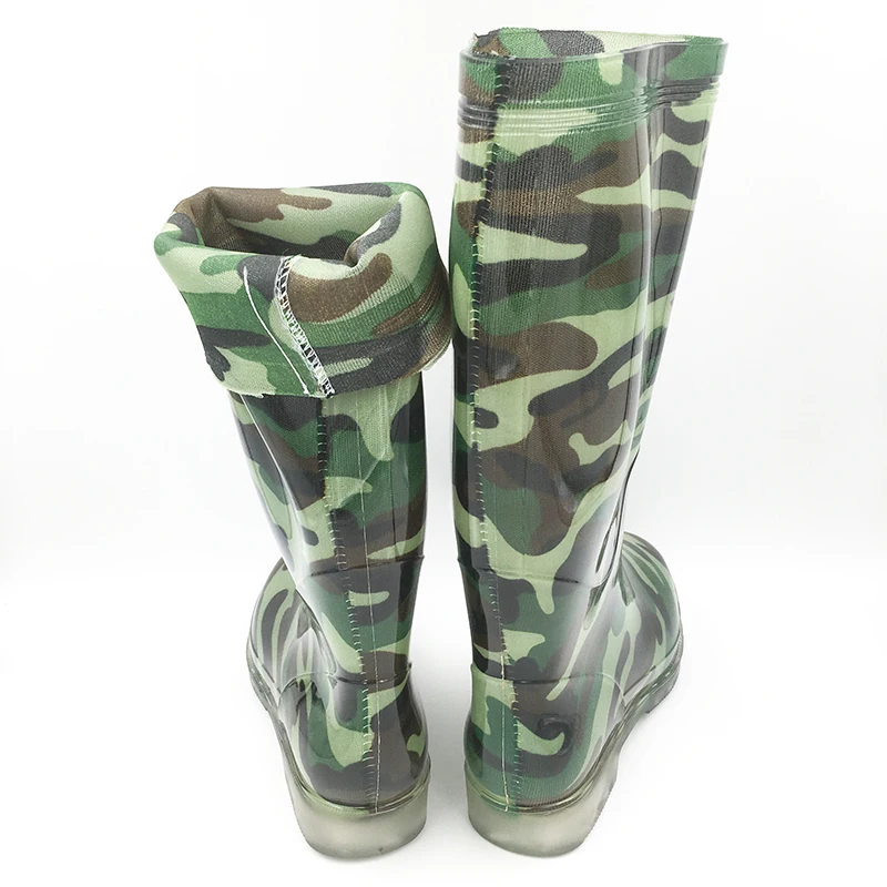 Aleafalling/женские камуфляжные непромокаемые сапоги до колена на нескользящей