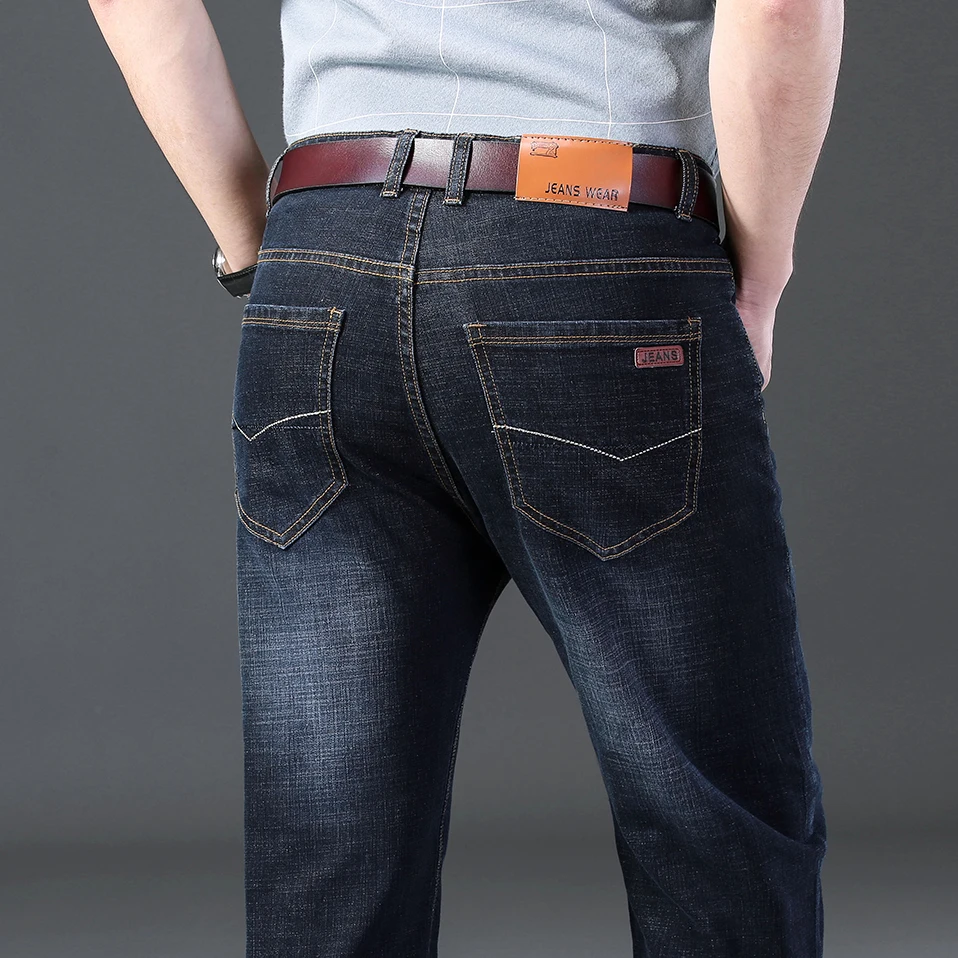 Джинсы NIGRITY мужские прямые повседневные модные брюки из денима синий черный цвет