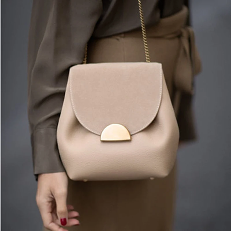 Retro Women's Bags Fashion Brand Crossbody Bag Luxury Designer Bucket Bags New Small Chain Handbags Women Leather Shoulder Bag images - 6
