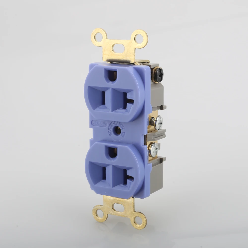 

1Piece HIFI US AC Power duplex Receptacle Socket Gold Plated Wall outlet chassis