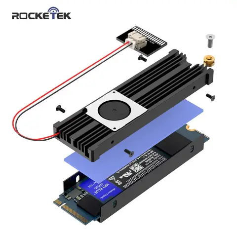 Rocketek M.2 твердотельный вентилятор с жестким диском Радиатор охлаждения кремния Терма колодки охладитель для M2 NVME SATA 2280 PCIE SSD