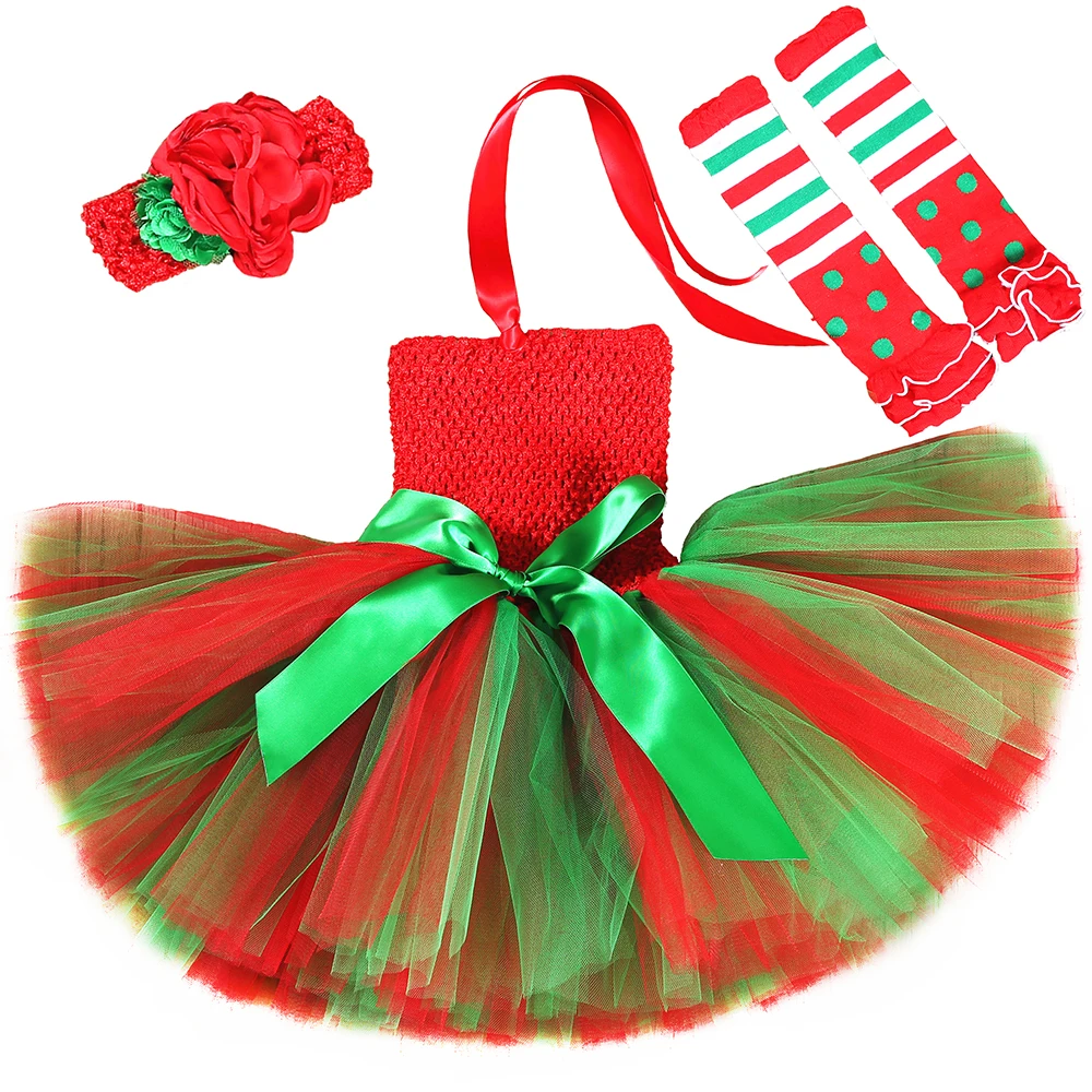 

Baby Girls Christmas Tutu Dress with Socks Headband Xmas Party Princess Dress Girls Clothes Children Christmas Boutique Outfits