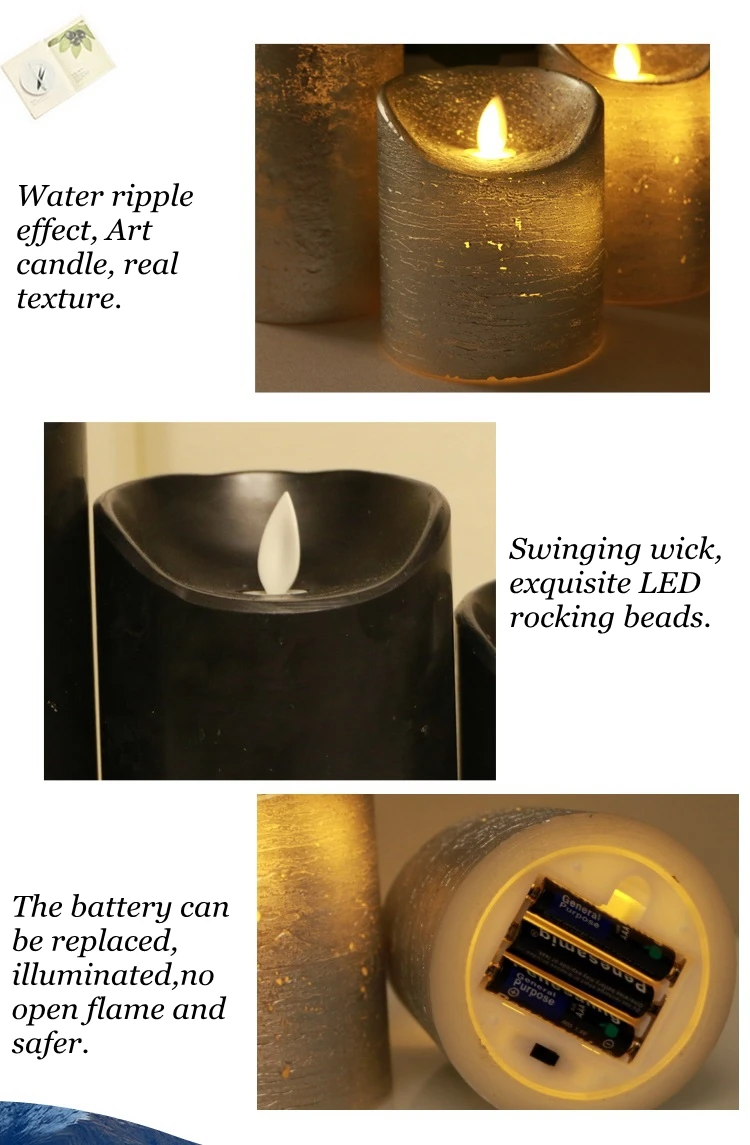 LED Electronic Dancing Flameless Candle Light Simulation Candle Battery Operated Wedding Festival Home Decor Water Ripple lamp