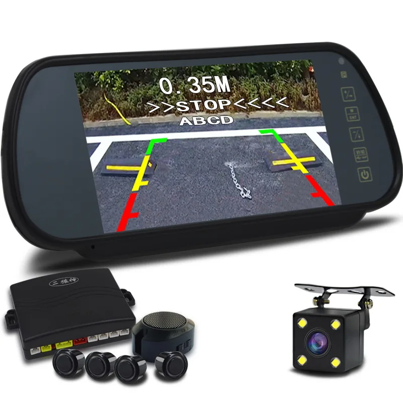 7 inch monitor Автомобильный Видео парковочный датчик резервный автомобильный радар заднего хода автомобильный монитор заднего хода дисплей Осыпи помощь и Повышающий сигнал тревоги Показать расстояние - Название цвета: 7 inch monitor