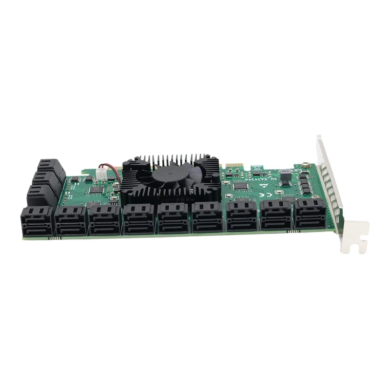 pcie 16x to sata iii 24 port expansion card 24 sata 3 0 6gbps converter supports hard drives and ssds for chia mining free global shipping