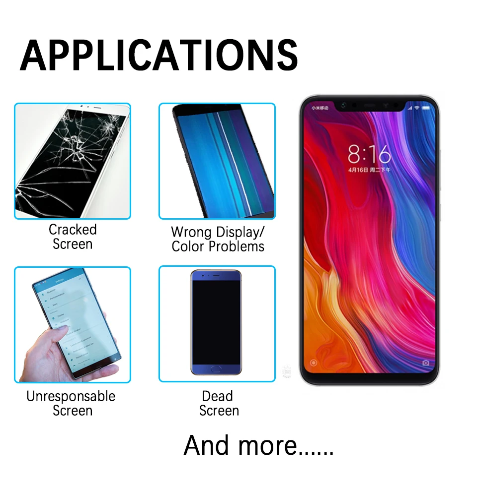 5,8" Замена экрана для Xiaomi mi A2 Lite ЖК-дисплей и сенсорный экран дигитайзер Рамка в сборе Набор для Red mi 6 Pro