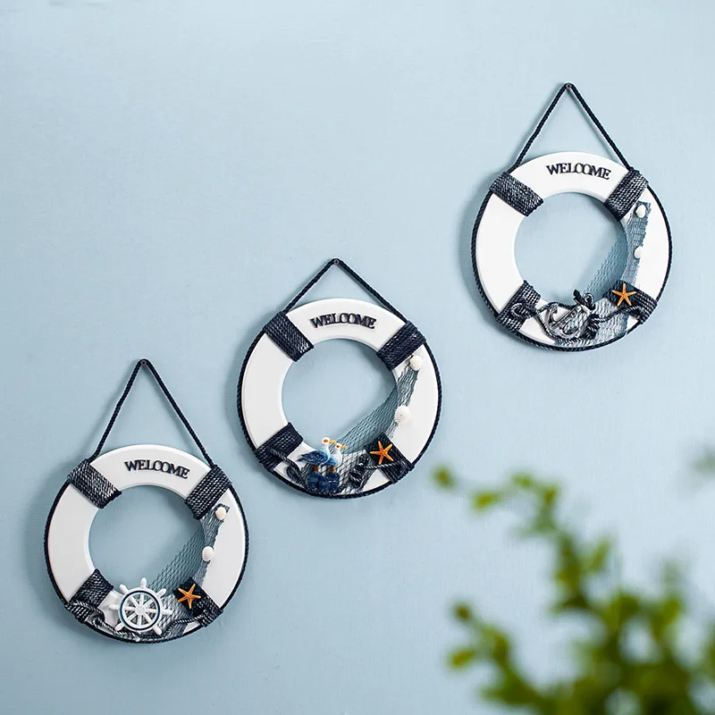 30 см Деревянный Поплавок в средиземноморском стиле плавающее кольцо настенная