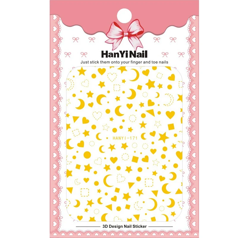 3D наклейка для ногтей Япония сделай сам наклейки Типсы звезды луна