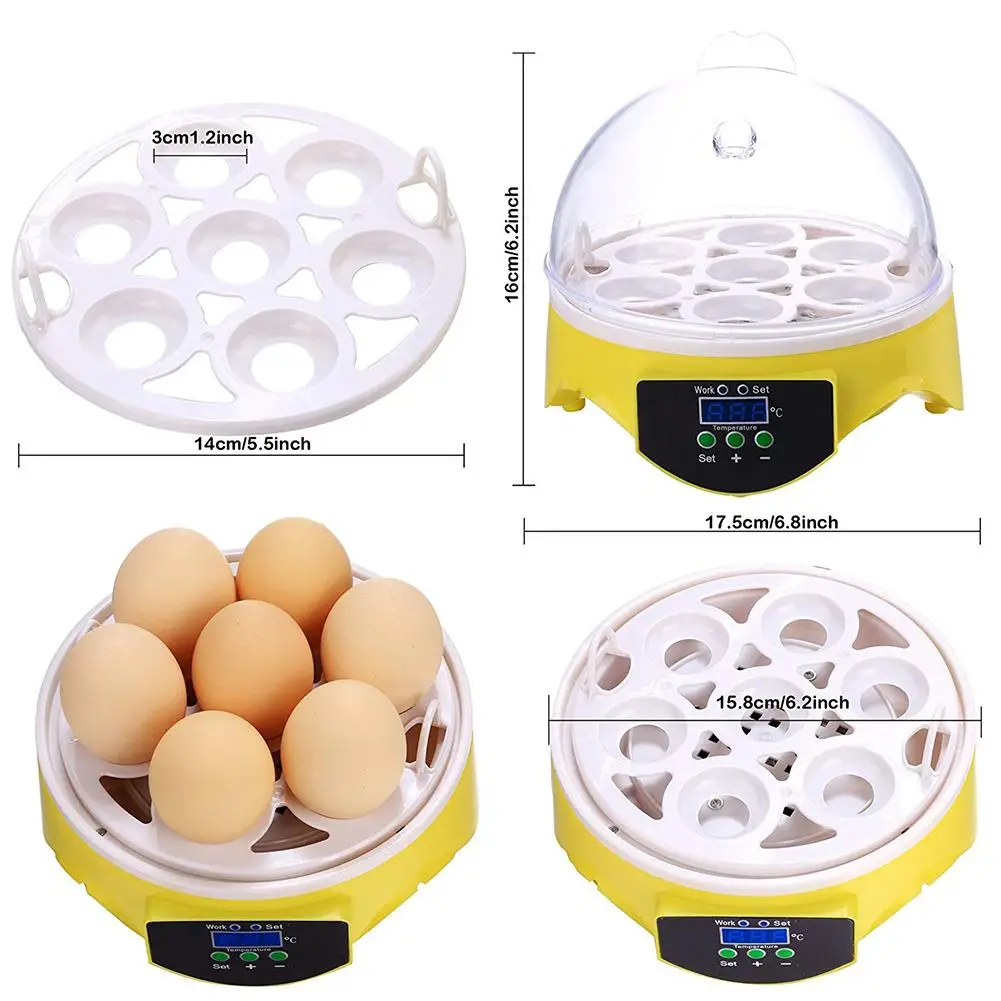 Mini Digital 7 Eggs Incubator Automatic Temperature Brooder Chicken Duck Bird Egg Hatcher 110 220V Farm Poultry Hatchery Machine | Дом и сад