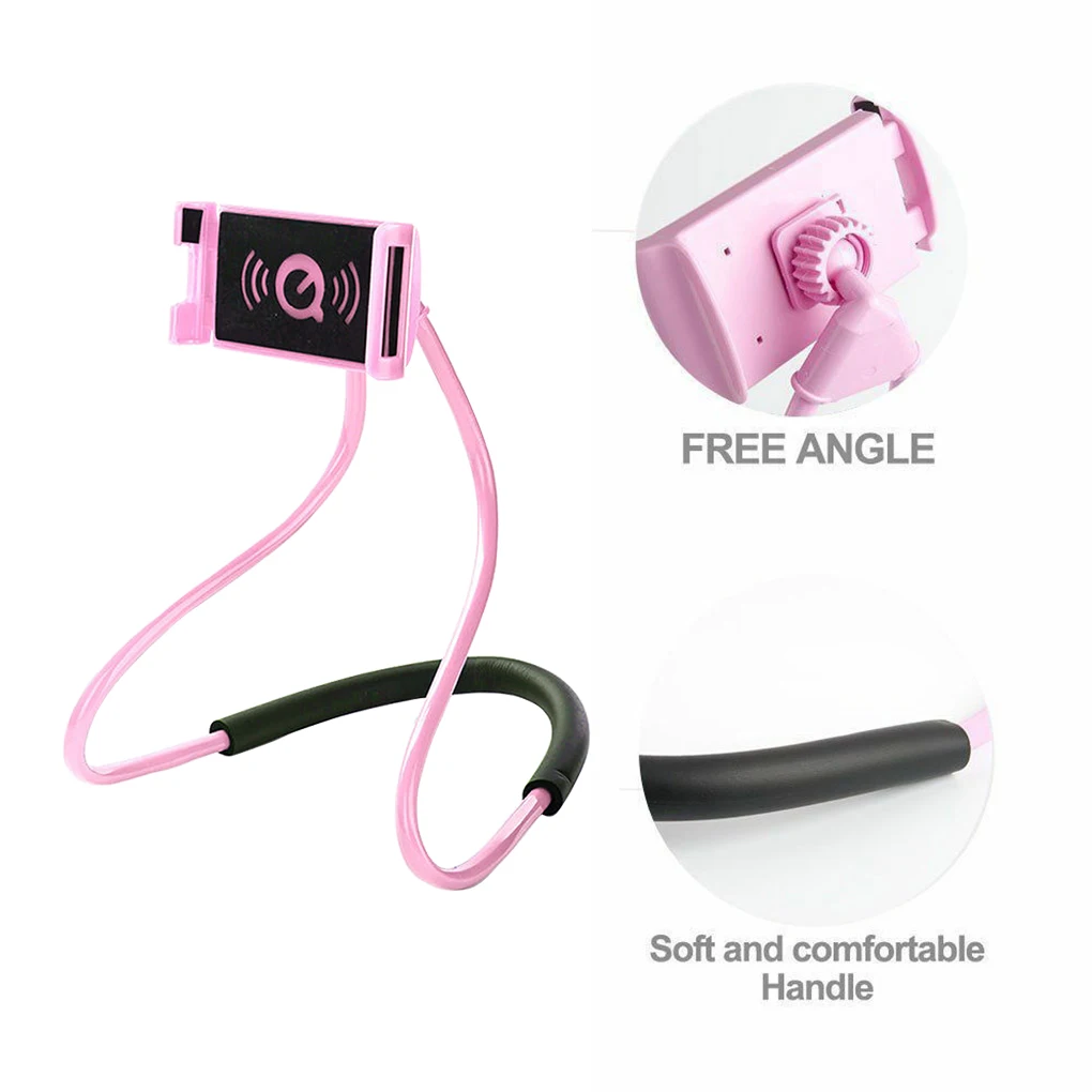mobile phone holder hanging neck lazy cellphone mount accessories adjustable 360 degree phones holder stand for iphone free global shipping