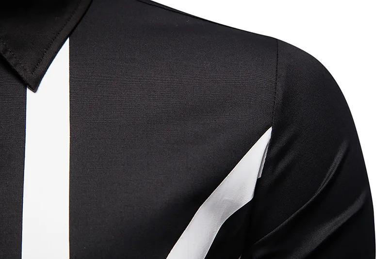 #4743 черный цвет желтый синий размеры 34–43 мужские рубашки с длинными рукавами для