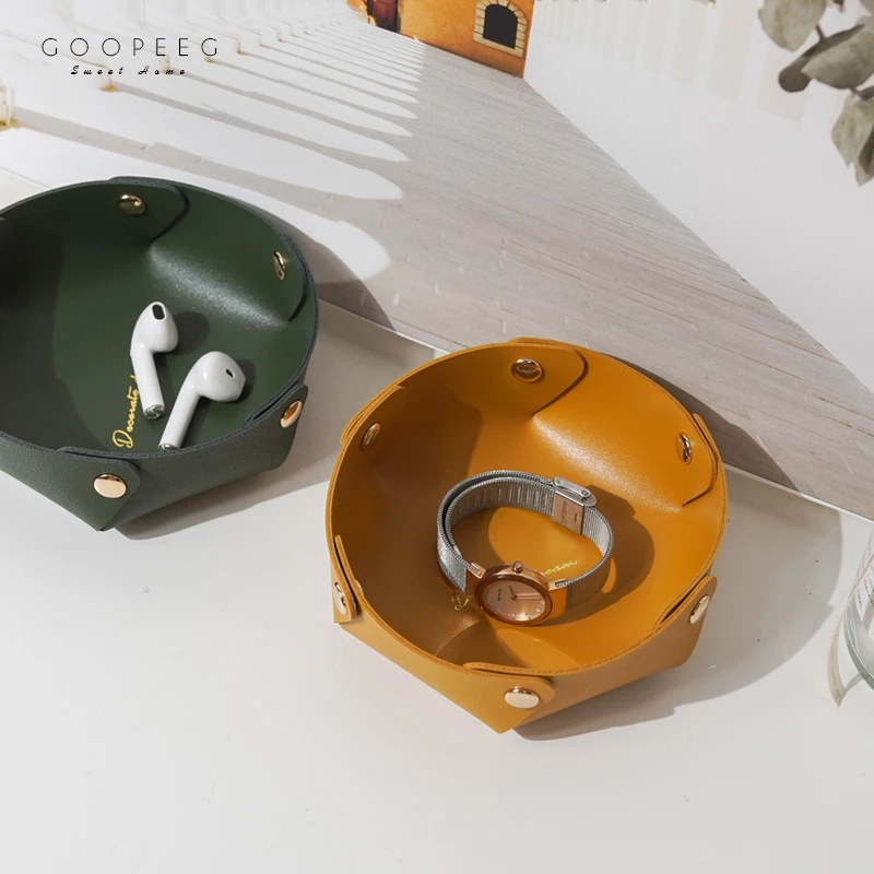 Настольная кожаная Магнитная косметика для ювелирных изделий крыльцо контейнер