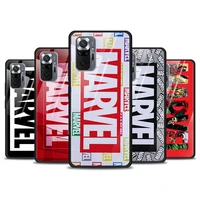marvel logo cool for xiaomi redmi note 10 pro max 10s 9t 9s 9 8t 8 7 pro 5g luxury tempered glass phone case cover