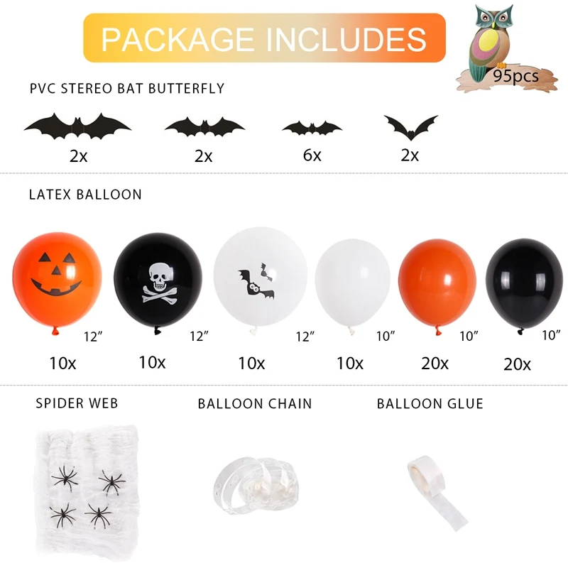Balloon set HUIRAN вечерние украшения на Хэллоуин Тыква паук летучая мышь вечерние аксессуары в стиле хоррор Hallowen - Цвет: Balloon set
