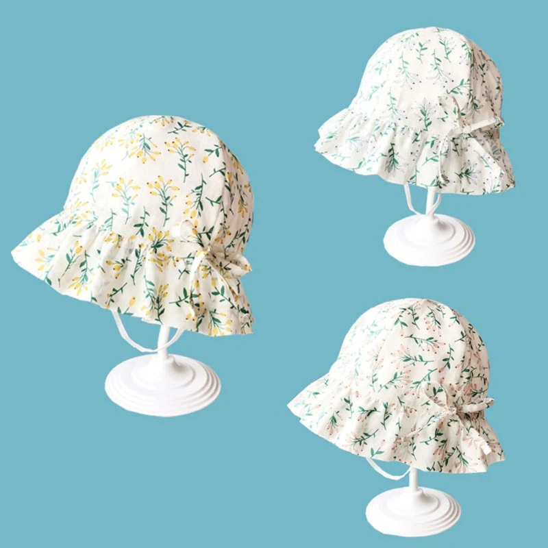 

Baby Cotton Floral Printing Sun Hat Infant Wide Brimmed Bonnet Newborn Photograpy Props