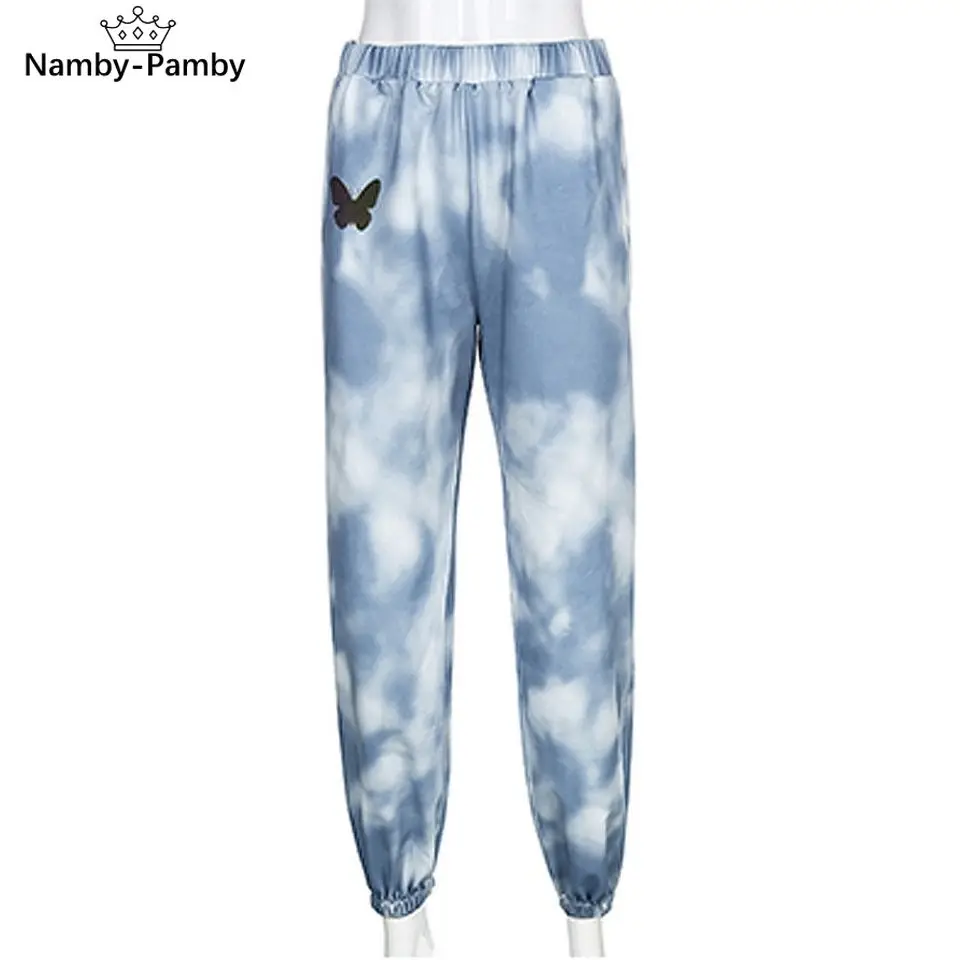 

2021 summer new casual pants tie-dye harem pants tie-dye pants sports pants elastic waist loose wild slim women