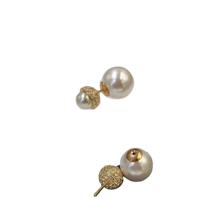 

New style pearl earrings size pearl earrings diamond earrings Dijia temperament ladies style earrings