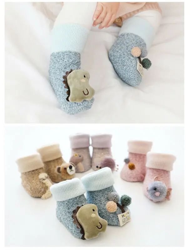 Emmababy Нескользящие зимние теплые носки с мягкой подошвой для новорожденных