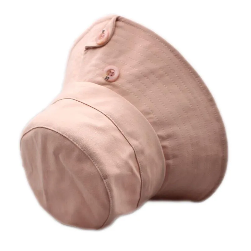 Cotton button women's sunbonnets fashion summer caps fisherman hats bucket hats sun-shade chapeau for teenagers girls