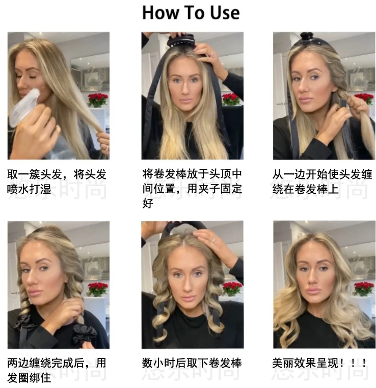 

Heatless Curling Rod No Heat Curls Ribbon Hair Rollers Sleeping Soft Headband Hair Curlers DIY Hair Styling Tool Hair Accessory