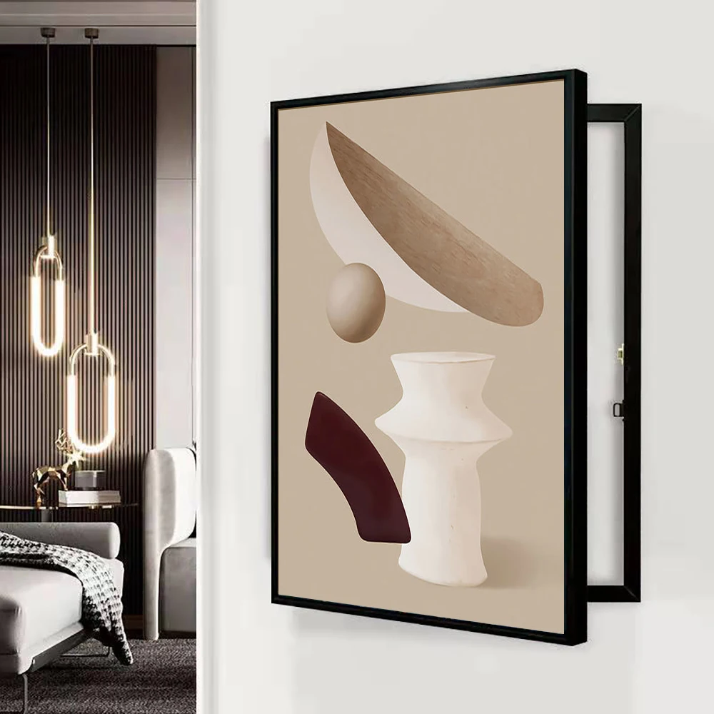 Nordic Decorative Painting Of Meter Box Wall Art Print Poster Murals Home Room Decoration Free Punch Occlude and Switch Frame |